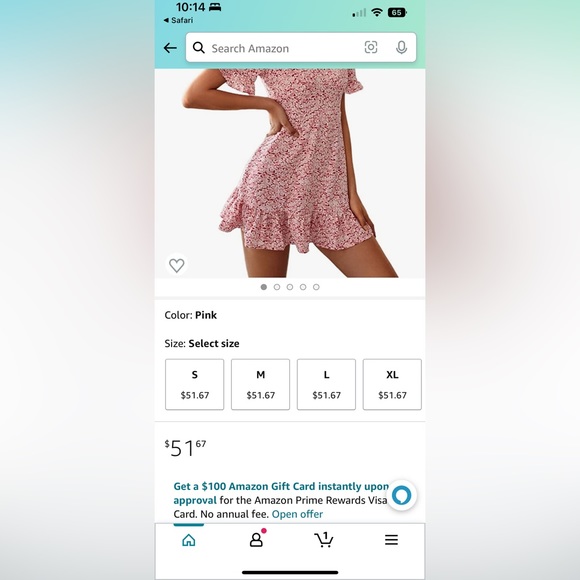 Ditsy Floral Puff Sleeve Ruffle Hem Dress - Picture 6 of 6